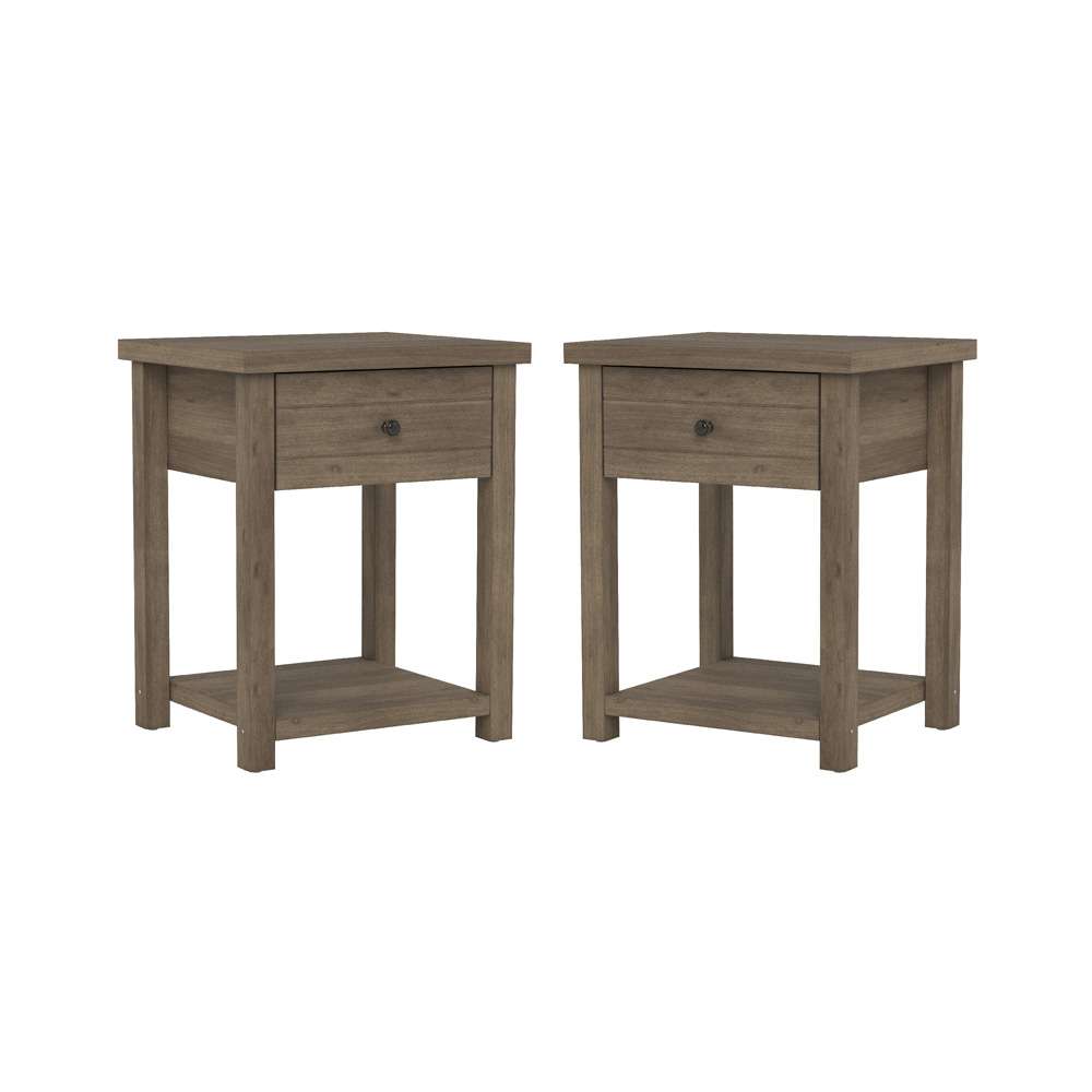 Living Essentials by Hillsdale - Harmony Wood Accent Table, Set of 2, Knotty Gray Oak - 5270OCC2 veiw 1