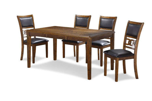New Classic Furniture - 5-Piece Wood Rectangle Dining Set, 1 Table And 4 Chairs, 60 Inch, Brown - D1701-160-BRN veiw 1