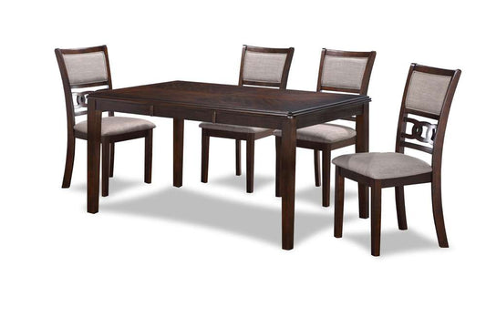 New Classic Furniture - Gia 5-Piece Wood Rectangle Dining Set, 1 Table And 4 Chairs, 60 Inch, Brown Cherry - D1701-160-CHY veiw 1