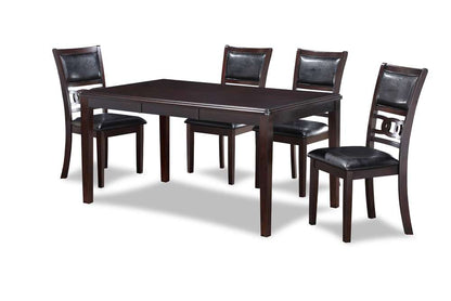 New Classic Furniture - Gia 5-Piece Wood Rectangle Dining Set, 1 Table And 4 Chairs, 60 Inch, Ebony - D1701-160-EBY veiw 1