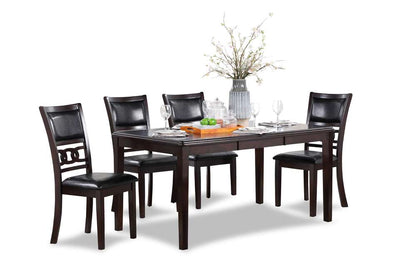 New Classic Furniture - Gia 5-Piece Wood Rectangle Dining Set, 1 Table And 4 Chairs, 60 Inch, Ebony - D1701-160-EBY veiw 2