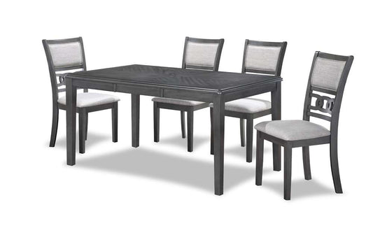 New Classic Furniture - Gia 5-Piece Wood Rectangle Dining Set, 1 Table And 4 Chairs, 60 Inch, Gray - D1701-160-GRY veiw 1