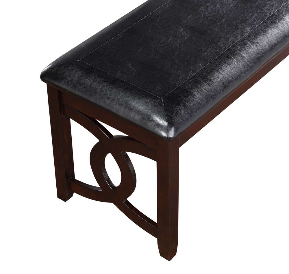 New Classic Furniture - Gia Upholstered Dining Bench, 46in, Ebony - D1701-25-EBY veiw 3