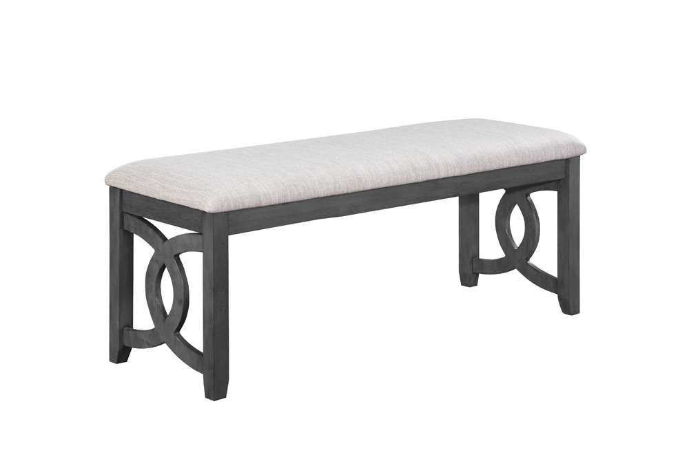 New Classic Furniture - Gia Upholstered Dining Bench, 46in, Gray - D1701-25-GRY veiw 1