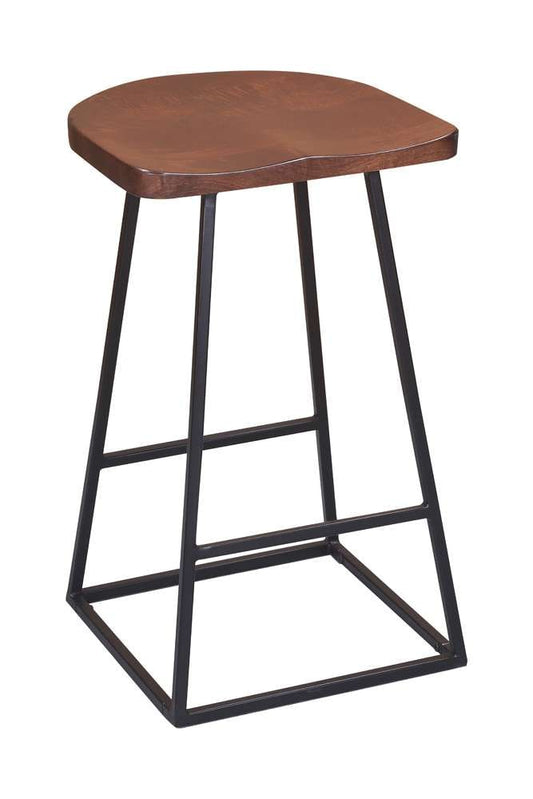 Porter Designs - Clement Solid Wood 24in Bar Stool, Brown - 07-196-10-2099 veiw 1