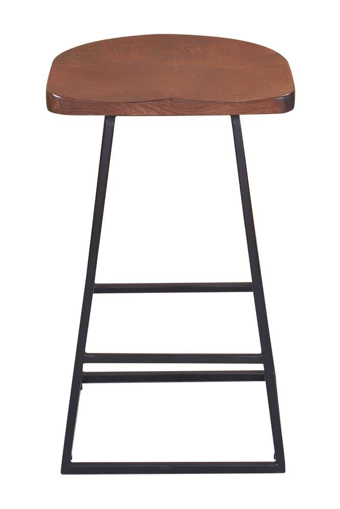 Porter Designs - Clement Solid Wood 24in Bar Stool, Brown - 07-196-10-2099 veiw 2
