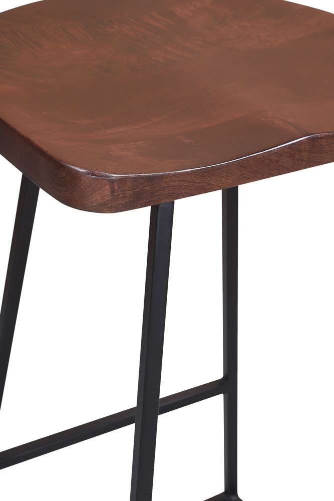 Porter Designs - Clement Solid Wood 24in Bar Stool, Brown - 07-196-10-2099 veiw 5