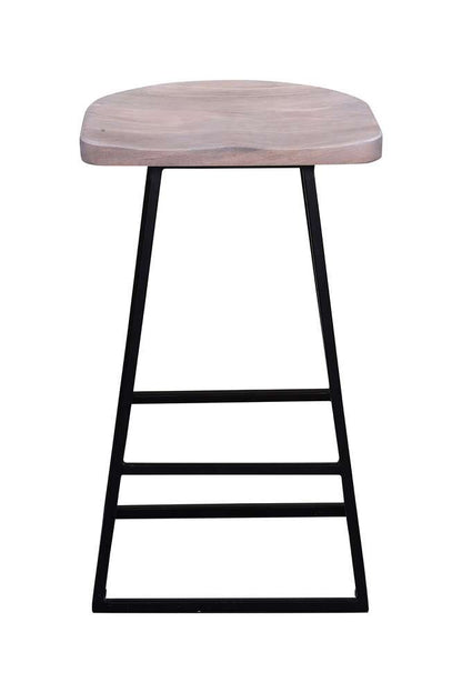 Porter Designs - Clement Solid Wood 24in Bar Stool, White - 07-196-10-2096 veiw 2