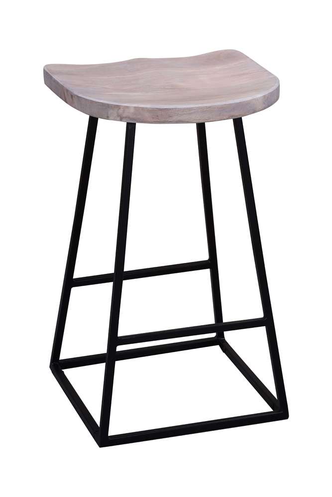 Porter Designs - Clement Solid Wood 24in Bar Stool, White - 07-196-10-2096 veiw 3