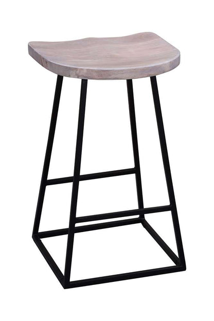 Porter Designs - Clement Solid Wood 24in Bar Stool, White - 07-196-10-2096 veiw 3