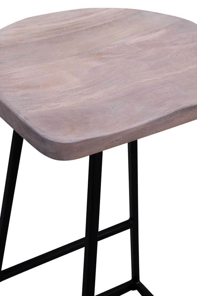 Porter Designs - Clement Solid Wood 24in Bar Stool, White - 07-196-10-2096 veiw 5