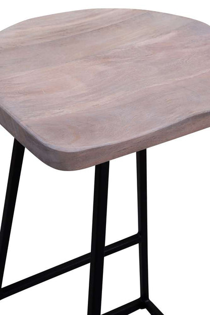 Porter Designs - Clement Solid Wood 24in Bar Stool, White - 07-196-10-2096 veiw 5