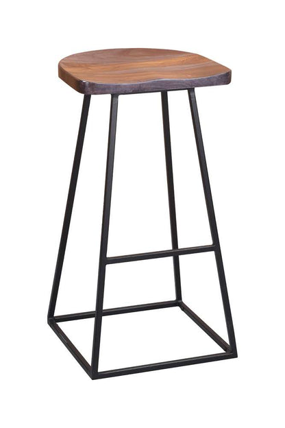 Porter Designs - Clement Solid Sheesham Wood 30in Bar Stool, Gray - 07-196-11-2098 veiw 1