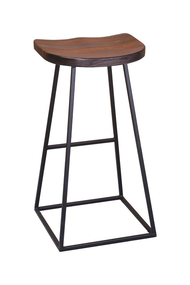 Porter Designs - Clement Solid Sheesham Wood 30in Bar Stool, Gray - 07-196-11-2098 veiw 3