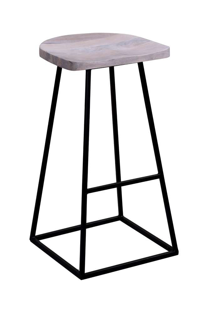 Porter Designs - Clement Solid Wood 30in Bar Stool, White - 07-196-11-2096 veiw 1