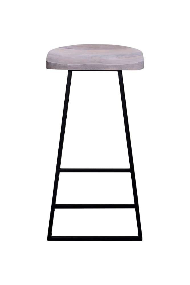 Porter Designs - Clement Solid Wood 30in Bar Stool, White - 07-196-11-2096 veiw 2