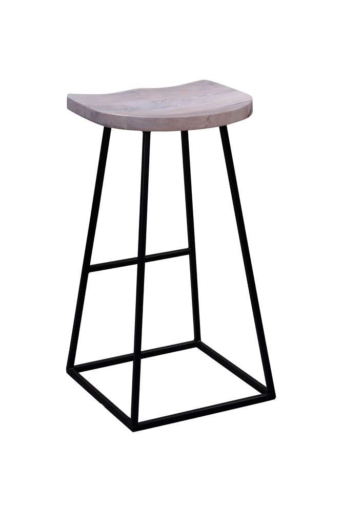 Porter Designs - Clement Solid Wood 30in Bar Stool, White - 07-196-11-2096 veiw 3