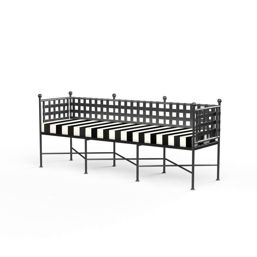 Sunset West - Provence Garden Bench in Cabana Classic w/ Self Welt - SW3201-BNCH-58030 veiw 1