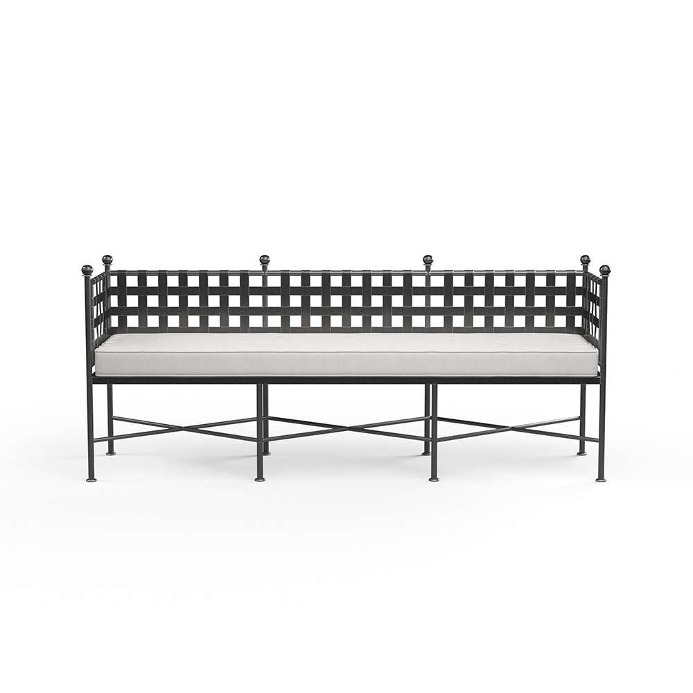 Sunset West - Provence Garden Bench in Canvas Flax w/ Self Welt - SW3201-BNC-FLX-STKIT veiw 2