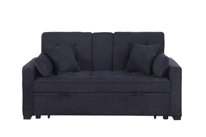 Lilola Home - Cody II 69.5inW Dark Gray Woven Fabric Convertible Sleeper Loveseat with Cup Holder, Charging Ports and Pocket - 83080 veiw 3