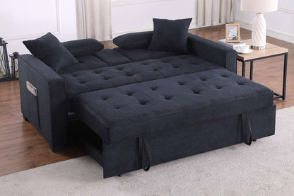 Lilola Home - Cody II 69.5inW Dark Gray Woven Fabric Convertible Sleeper Loveseat with Cup Holder, Charging Ports and Pocket - 83080 veiw 4