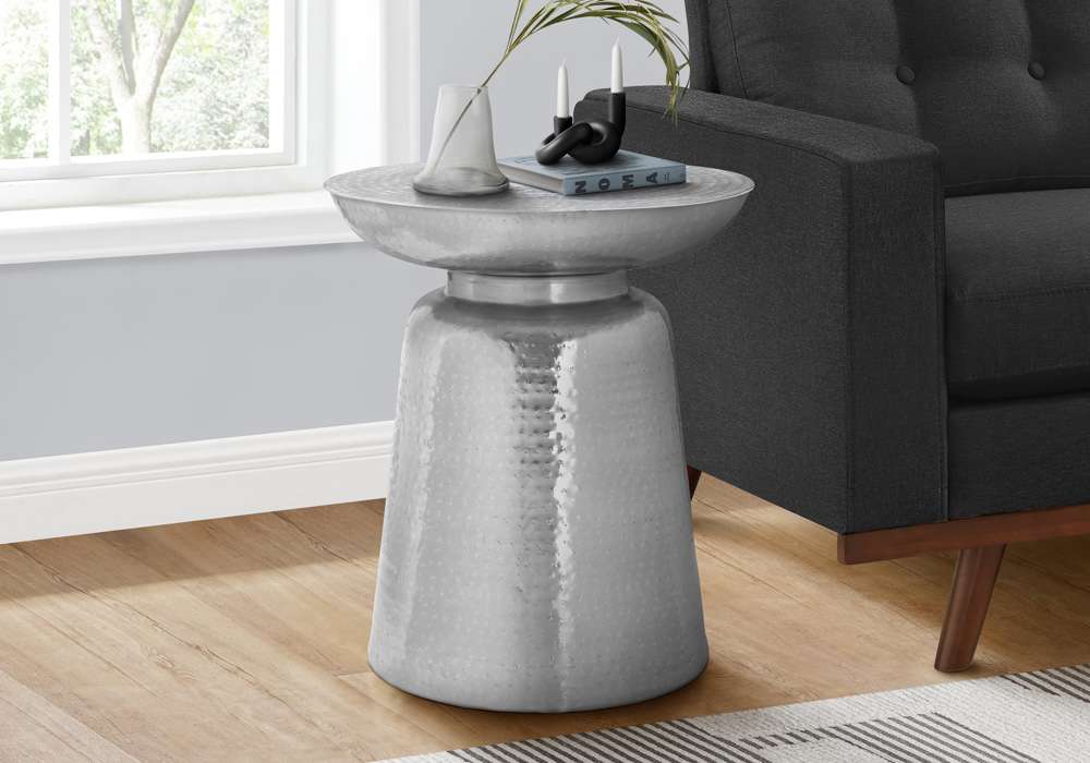Monarch Specialties - Accent Table, Drum, Side, End, Nightstand, Lamp, Living Room, Bedroom, Chrome Metal, Contemporary, Modern - I 3916 veiw 5