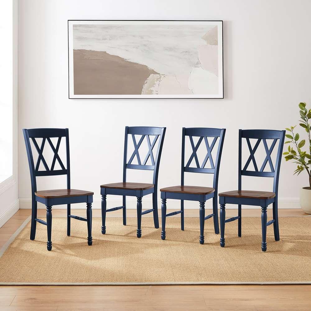 Crosley Furniture - Shelby 4-Piece Dining Chair Set Navy - 4 Chairs - KF20031NV veiw 2