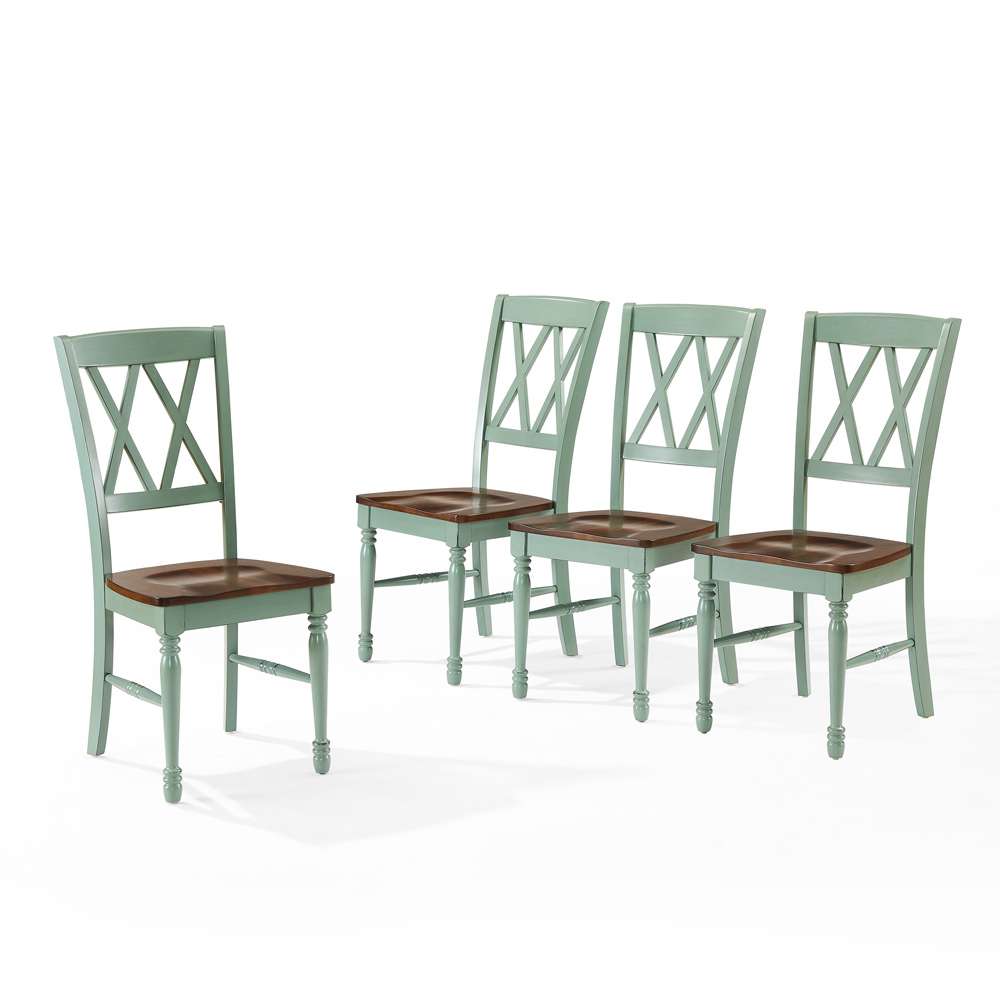 Crosley Furniture - Shelby 4-Piece Dining Chair Set Distressed Teal - 4 Chairs - KF20031TL veiw 1
