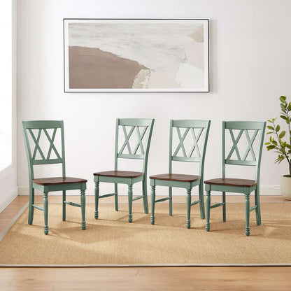 Crosley Furniture - Shelby 4-Piece Dining Chair Set Distressed Teal - 4 Chairs - KF20031TL veiw 2