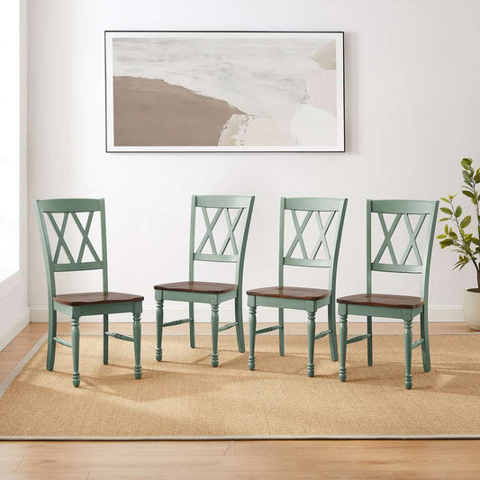 Crosley Furniture - Shelby 4-Piece Dining Chair Set Distressed Teal - 4 Chairs - KF20031TL veiw 2