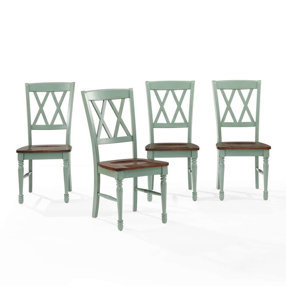Crosley Furniture - Shelby 4-Piece Dining Chair Set Distressed Teal - 4 Chairs - KF20031TL veiw 6