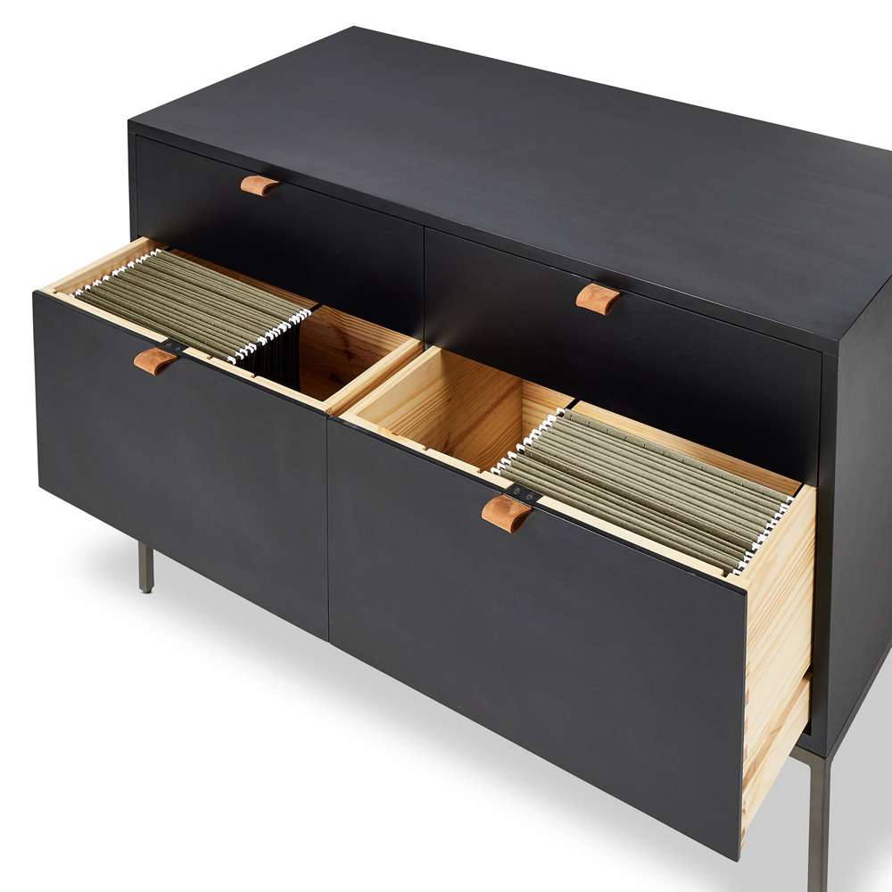 Four Hands - Fulton - Trey Modular Wide Filing Cabinet - Black Wsh - 236182-001 veiw 6