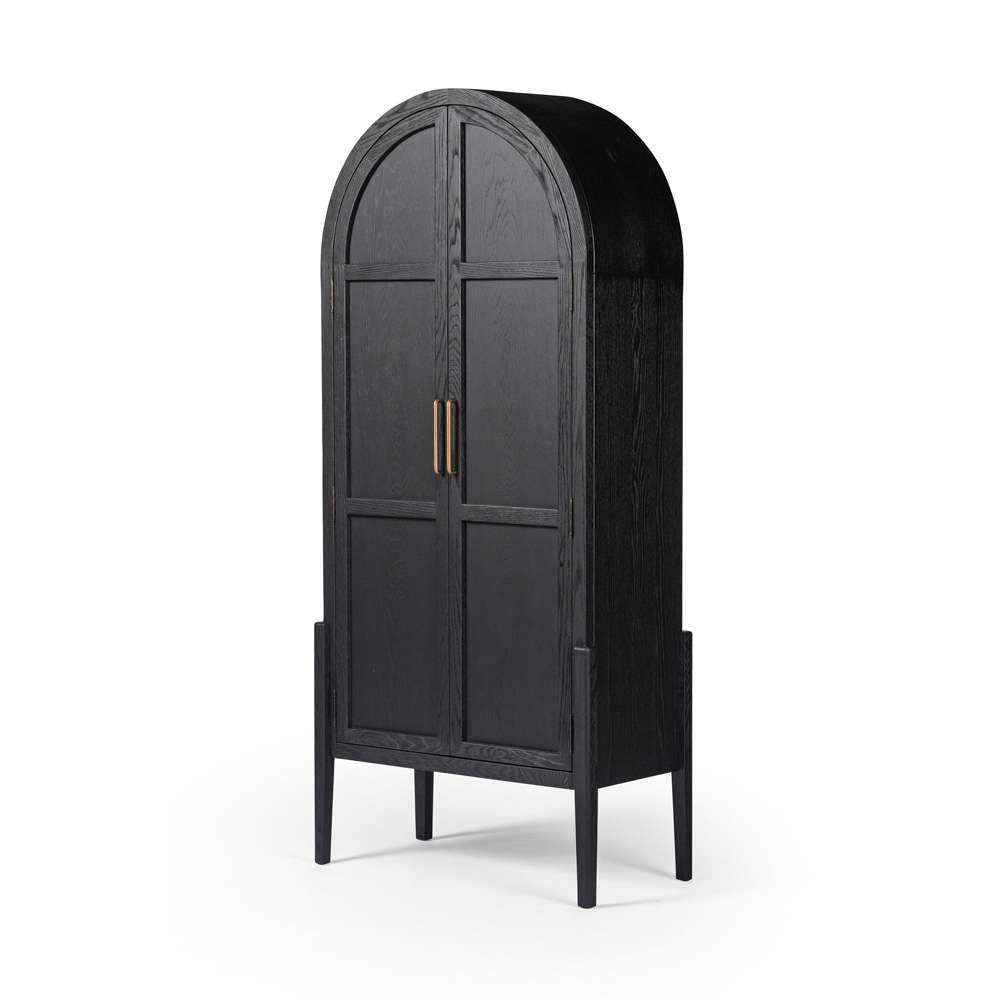 Four Hands - Tolle Panel Door Cabinet - Drifted Matte Black - 234782-001 veiw 1