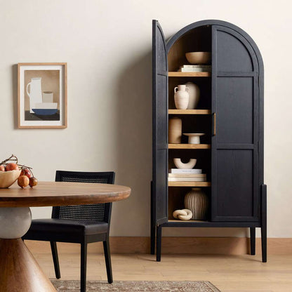 Four Hands - Tolle Panel Door Cabinet - Drifted Matte Black - 234782-001 veiw 5