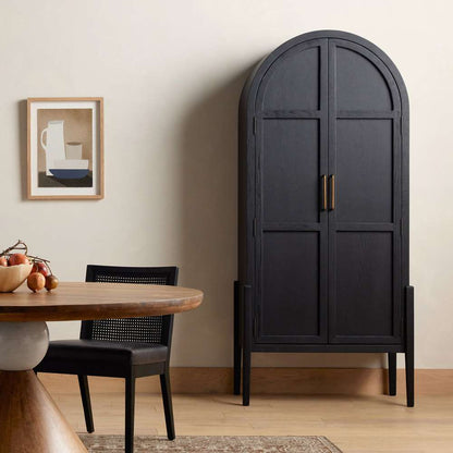 Four Hands - Tolle Panel Door Cabinet - Drifted Matte Black - 234782-001 veiw 6