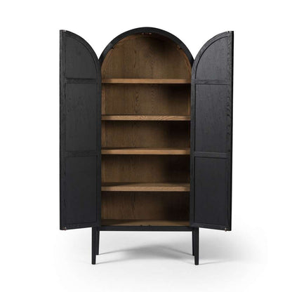 Four Hands - Tolle Panel Door Cabinet - Drifted Matte Black - 234782-001 veiw 9
