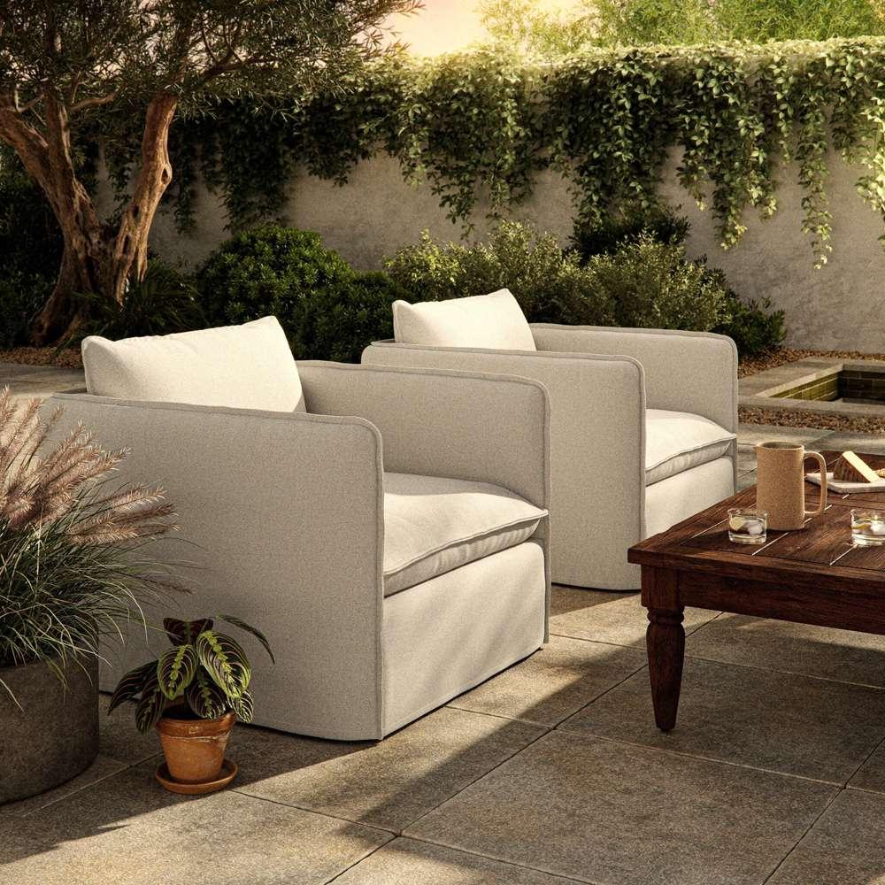 Four Hands - Westgate - Andre Outdoor Swivel Chair - Alessi Linen - 236556-008 veiw 9