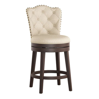 Hillsdale Furniture - Edenwood Wood Counter Height Swivel Stool, Smoke Chocolate with Cream Fabric - 5945-828 veiw 1