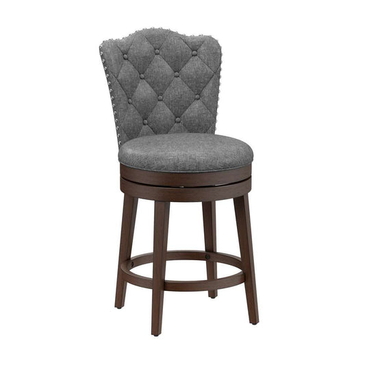 Hillsdale Furniture - Edenwood Wood Counter Height Swivel Stool, Chocolate with Smoke Gray Fabric - 5945-827 veiw 1