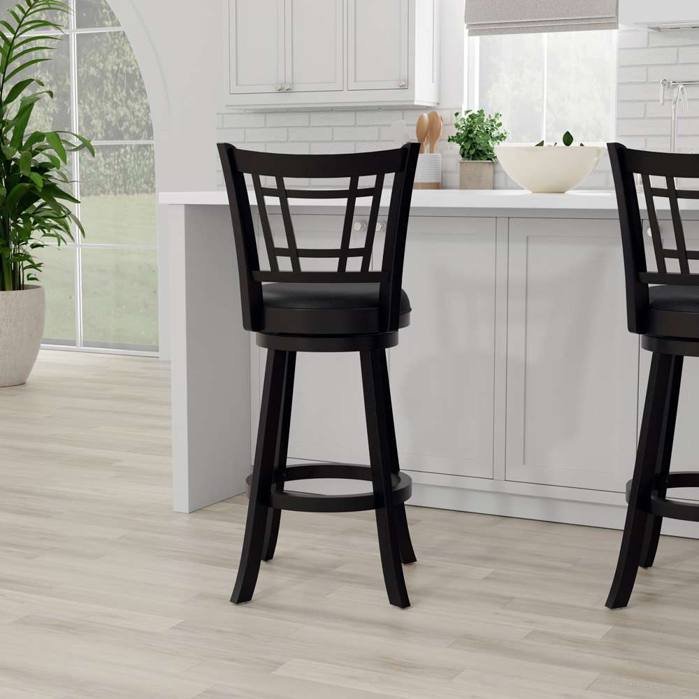 Hillsdale Furniture - Fairfox Wood Bar Height Swivel Stool, Black - 4650-831 veiw 3