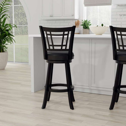 Hillsdale Furniture - Fairfox Wood Bar Height Swivel Stool, Black - 4650-831 veiw 3