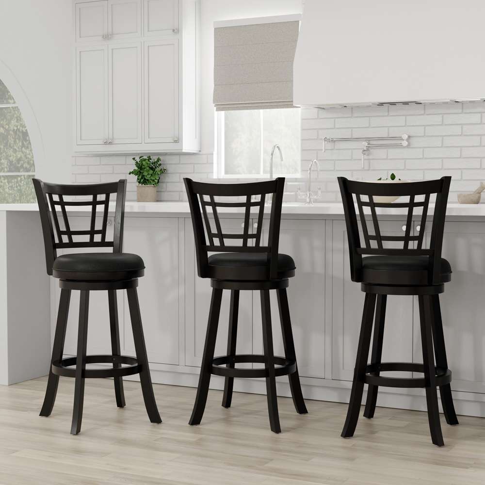 Hillsdale Furniture - Fairfox Wood Bar Height Swivel Stool, Black - 4650-831 veiw 4