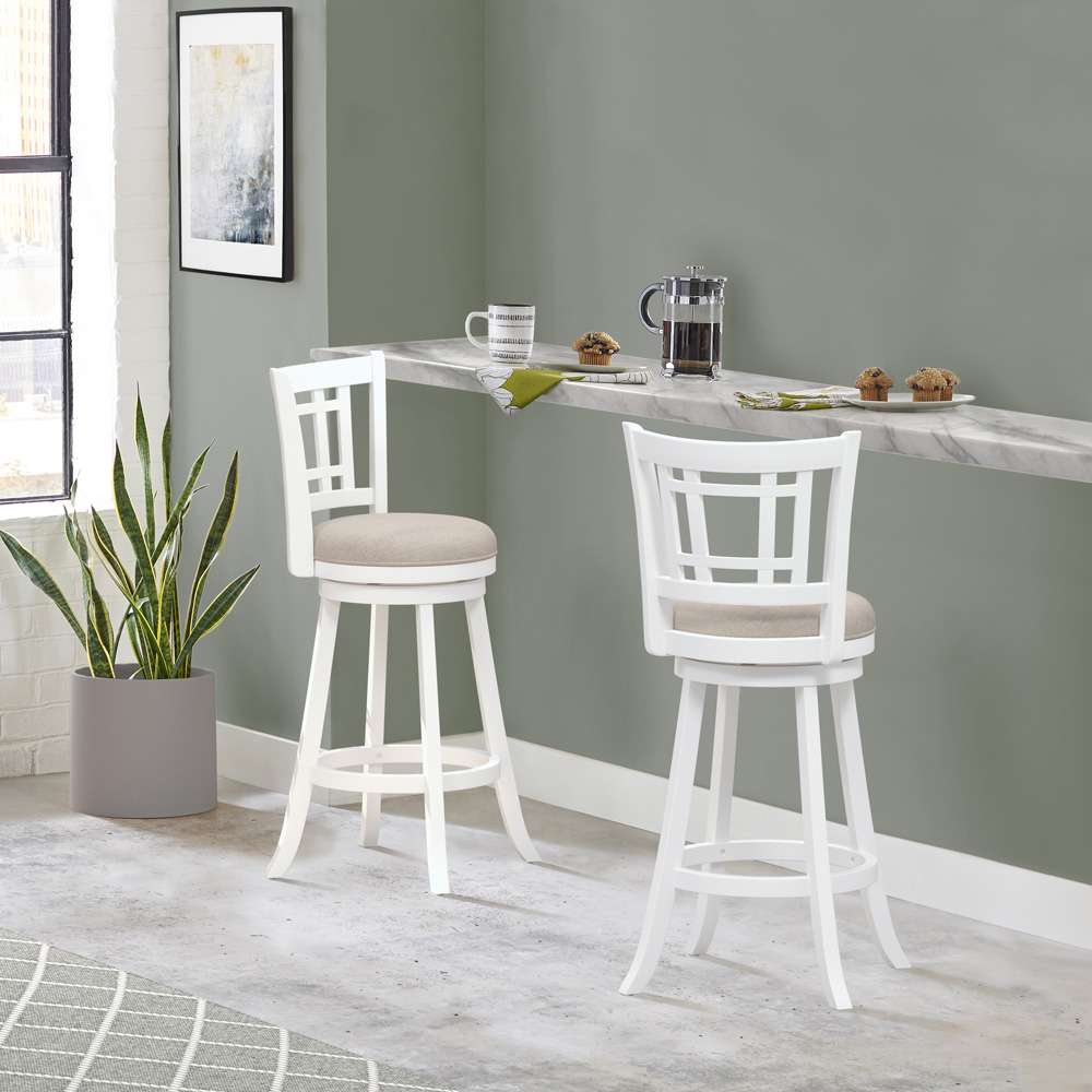 Hillsdale Furniture - Fairfox Wood Bar Height Swivel Stool, White - 4650-832 veiw 2