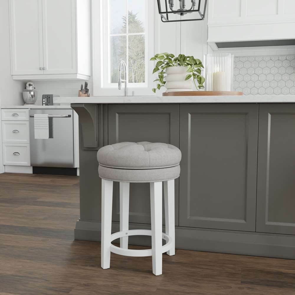 Hillsdale Furniture - Krauss Wood Backless Counter Height Swivel Stool, White - 5515-826 veiw 2