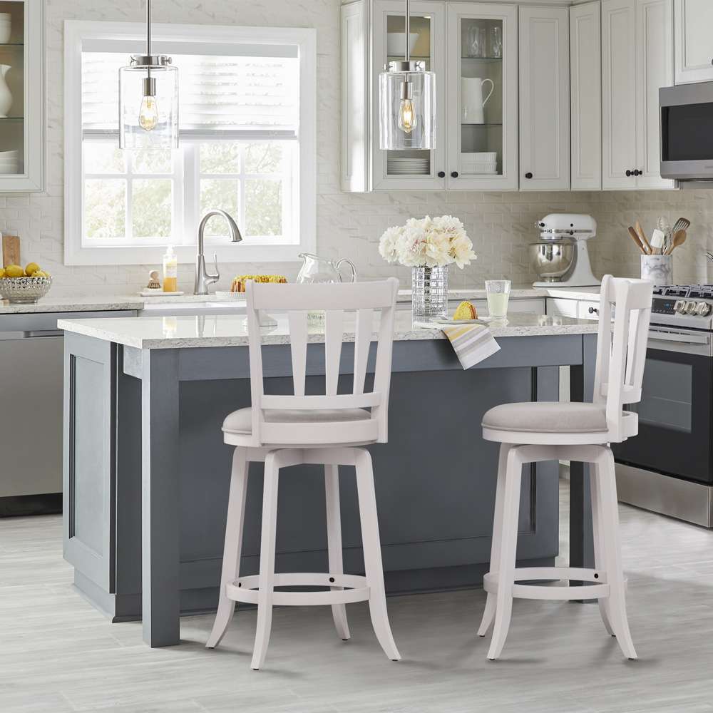 Hillsdale Furniture - Presque Isle Wood Counter Height Swivel Stool, White - 4478-828 veiw 2