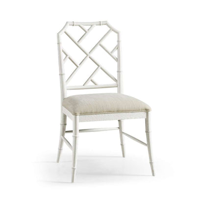 Jonathan Charles Fine Furniture - Timeless Saros Chippendale Bamboo Side Chair in Chalk White - 003-2-121-CHK veiw 1