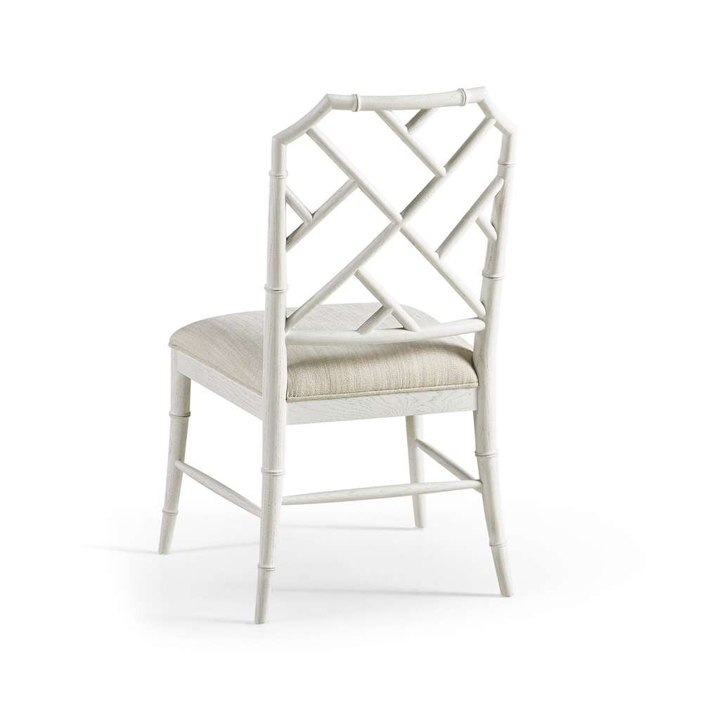 Jonathan Charles Fine Furniture - Timeless Saros Chippendale Bamboo Side Chair in Chalk White - 003-2-121-CHK veiw 2