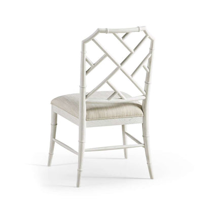 Jonathan Charles Fine Furniture - Timeless Saros Chippendale Bamboo Side Chair in Chalk White - 003-2-121-CHK veiw 2