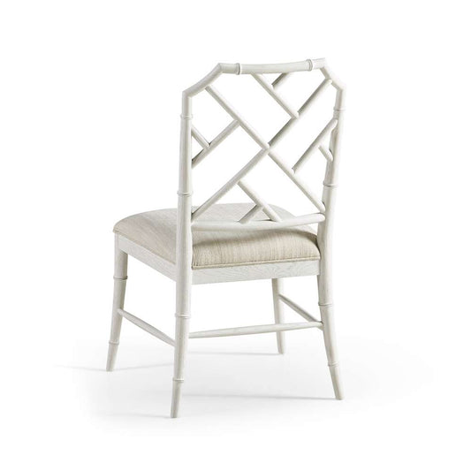 Jonathan Charles Fine Furniture - Timeless Saros Chippendale Bamboo Side Chair in Chalk White - 003-2-121-CHK veiw 2