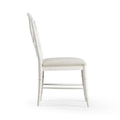 Jonathan Charles Fine Furniture - Timeless Saros Chippendale Bamboo Side Chair in Chalk White - 003-2-121-CHK veiw 3